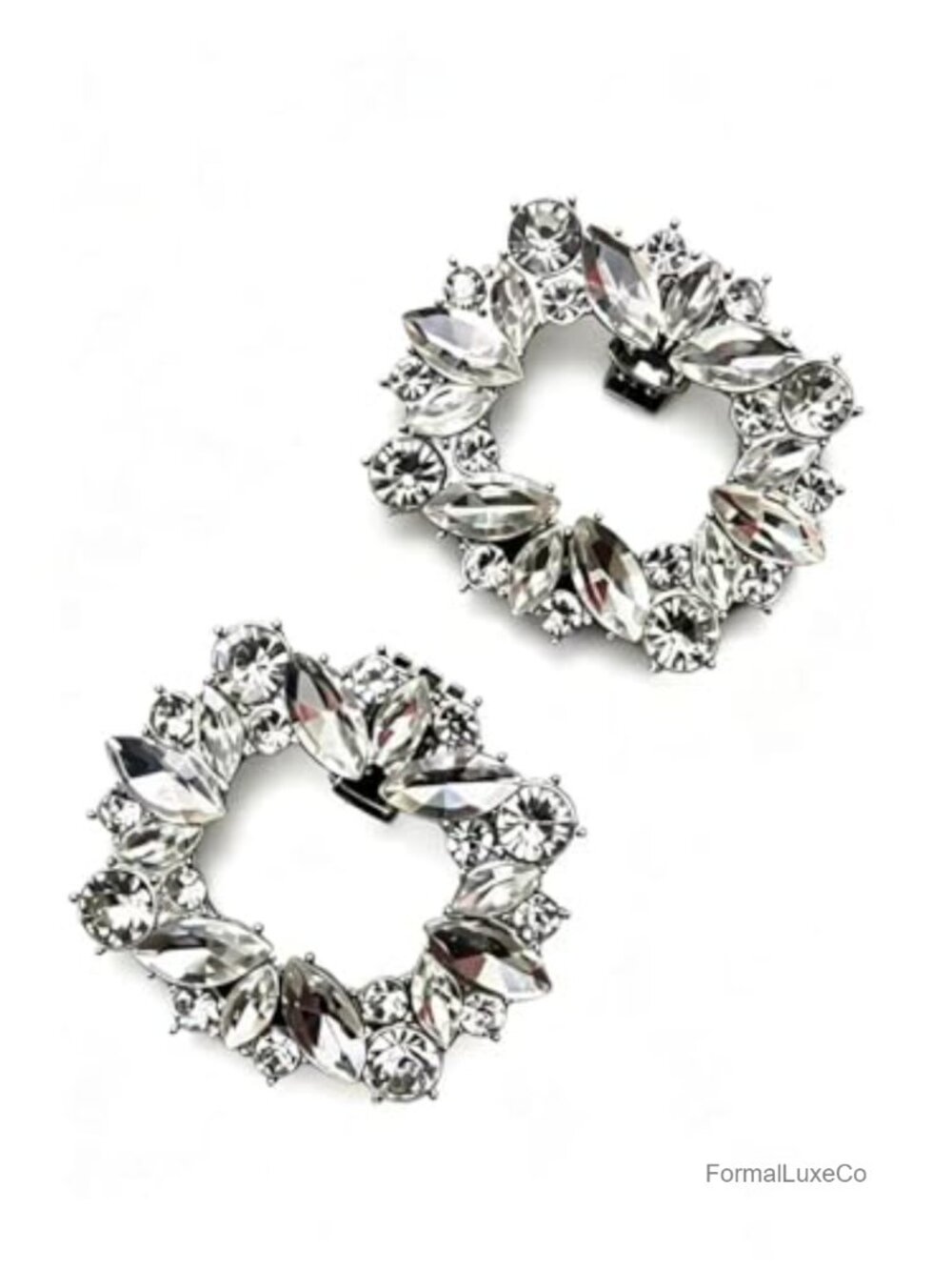 Rhinestone Shoe Clips Crystal Detachable Shoe Buckles for Wedding Party